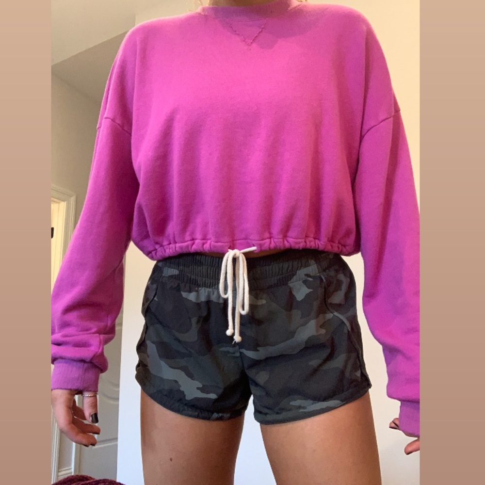 Purple cropped sweatshirt